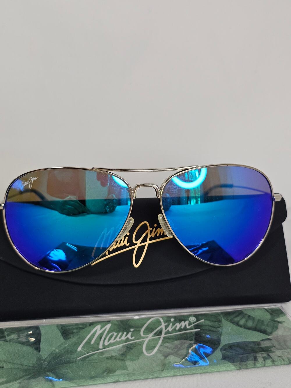 Maui Jim Mavericks Mj264-17 Silver Titanium Blue Hawaii Polarized Unisex